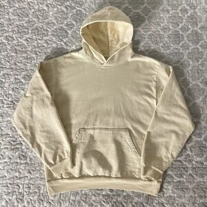 [Size Large] Los Angeles Apparel USA 14oz Cotton Heavy Fleece Hoodie - Cream